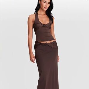 Sasha Therese: Mila Maxi Skirt Chocolate Brown
